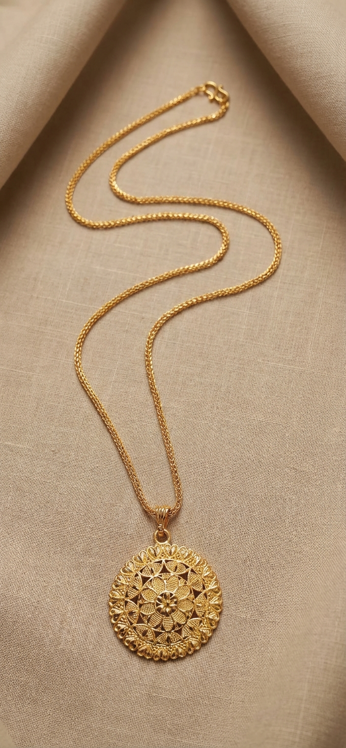 Filigree Medallion Pendant Necklace