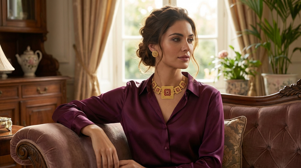 Heritage Square Filigree Necklace Set