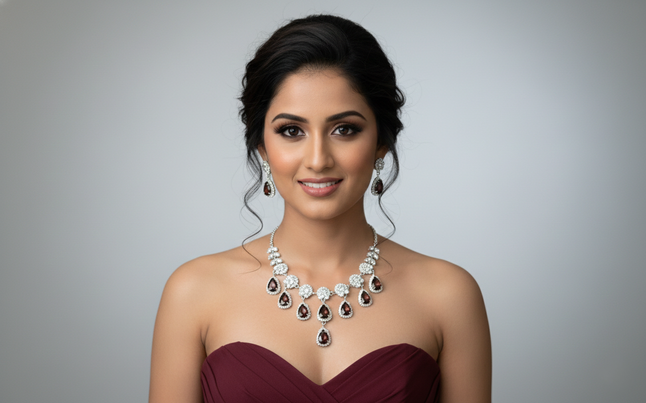 Handcrafted Brown Drop Statement Necklace & Earring Set