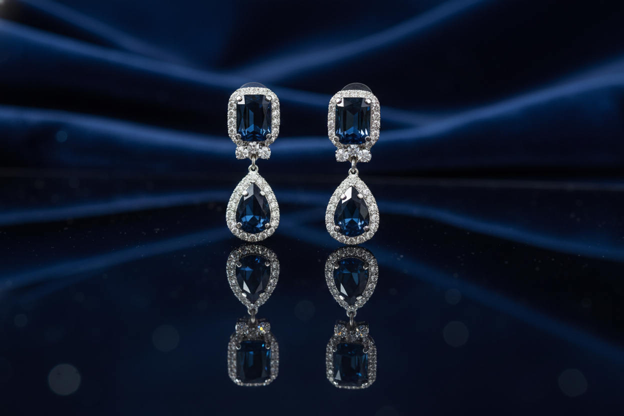 Royal Blue Statement Necklace & Drop Earring Set