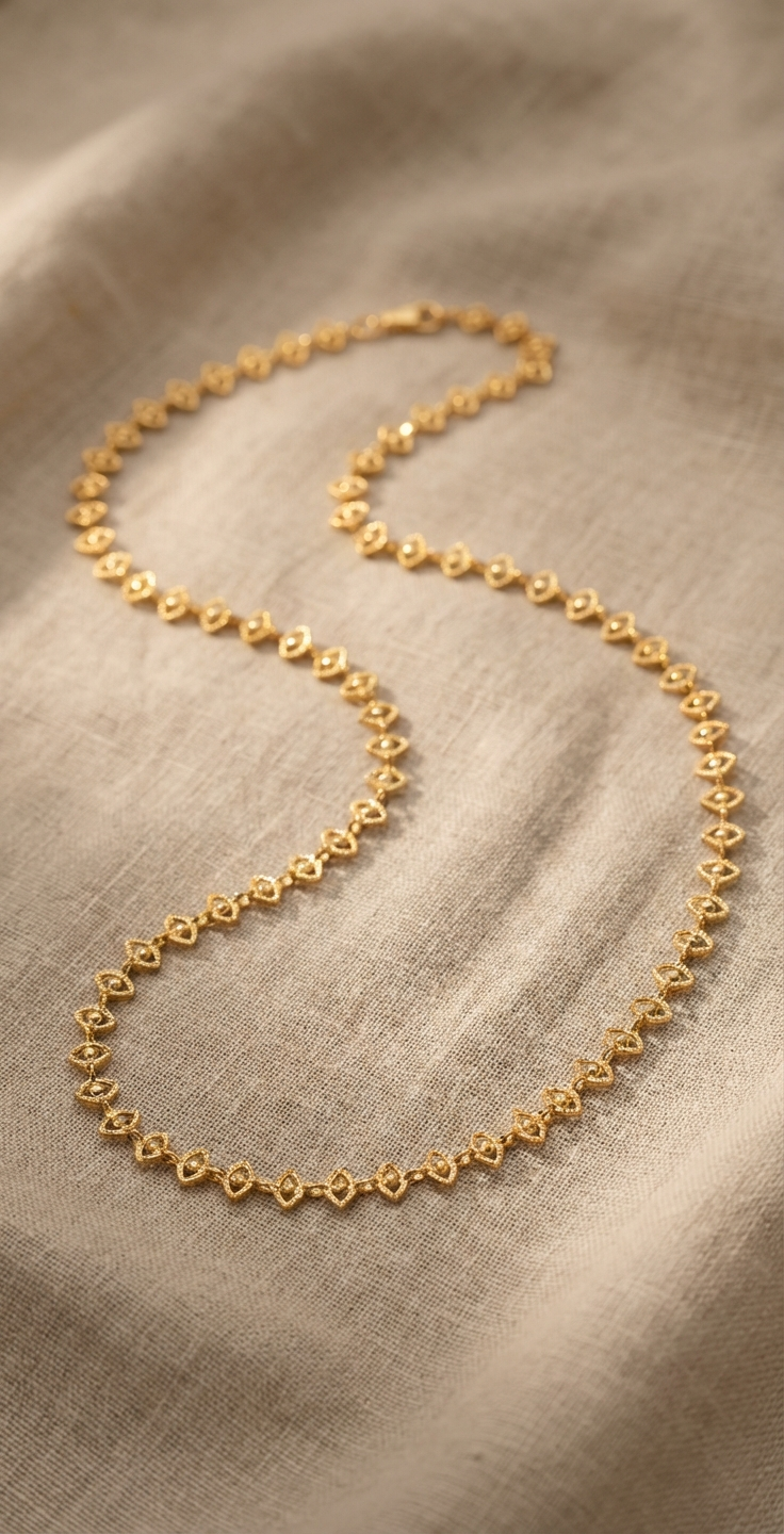 Golden Marquise Link Necklace
