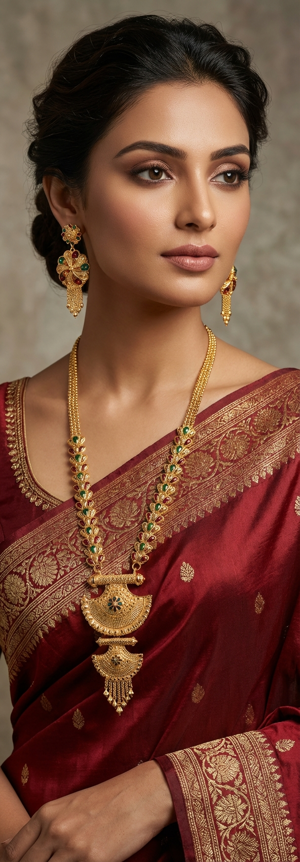 Noorè Heritage: The Aydin Long Necklace Set with Royal Enamel Work
