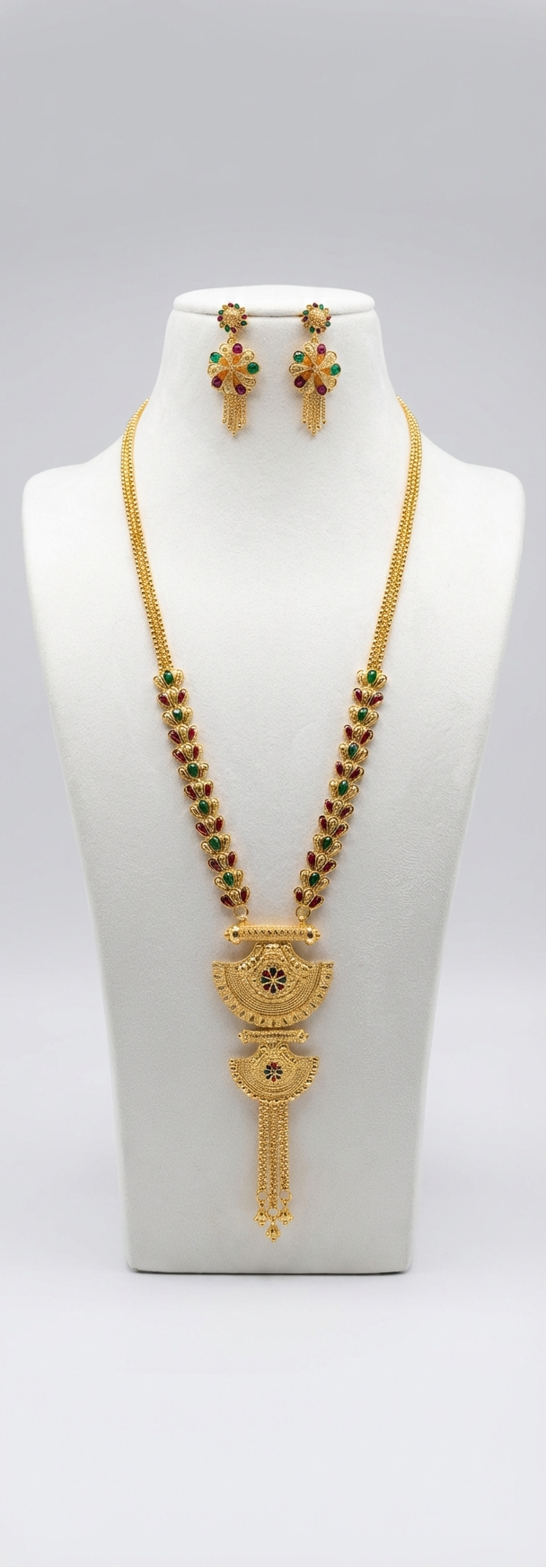 Noorè Heritage: The Aydin Long Necklace Set with Royal Enamel Work